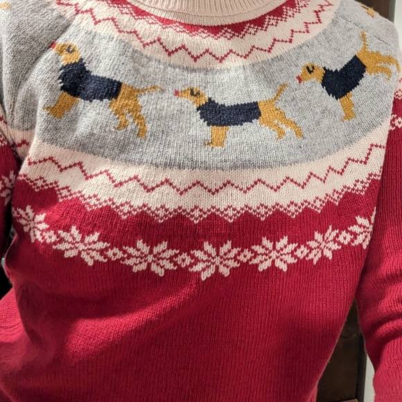 new Fat-Face United Kingdom Rudolph dog sweater, shelter dog jumper red size 4 - Picture 7 of 10